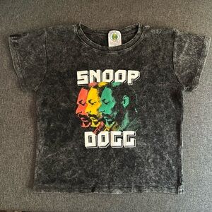 cross colors snoop dogg cropped multi color cropped tee black wash cotton xs tee